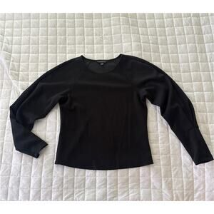 BANANA REPUBLIC FACTORY Womens Top Small Black Scuba Fittede Raglan Stretch